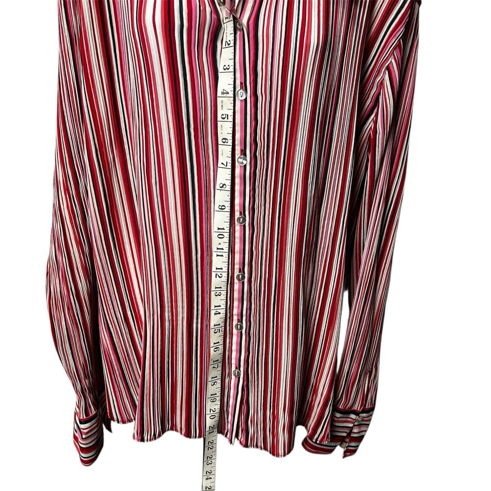 Cato Woman Size 22/24W Long Sleeve Button- front Crinkle Polyester Top - Picture 2 of 9
